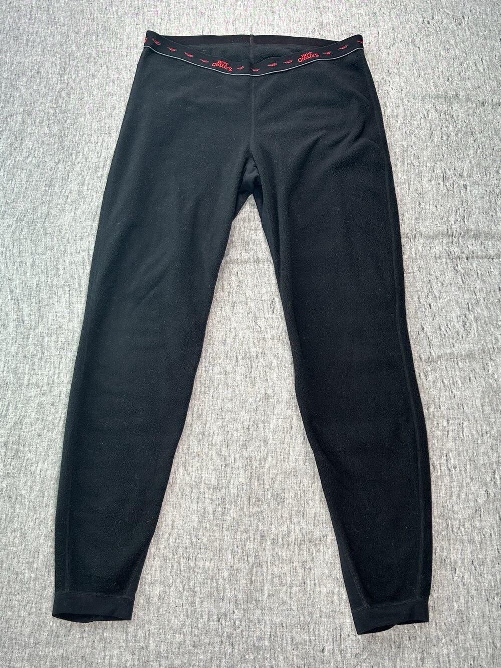 Hot Chillys Fleece Thermal Base Layer Pants Mens Extra Large Black Made in USA